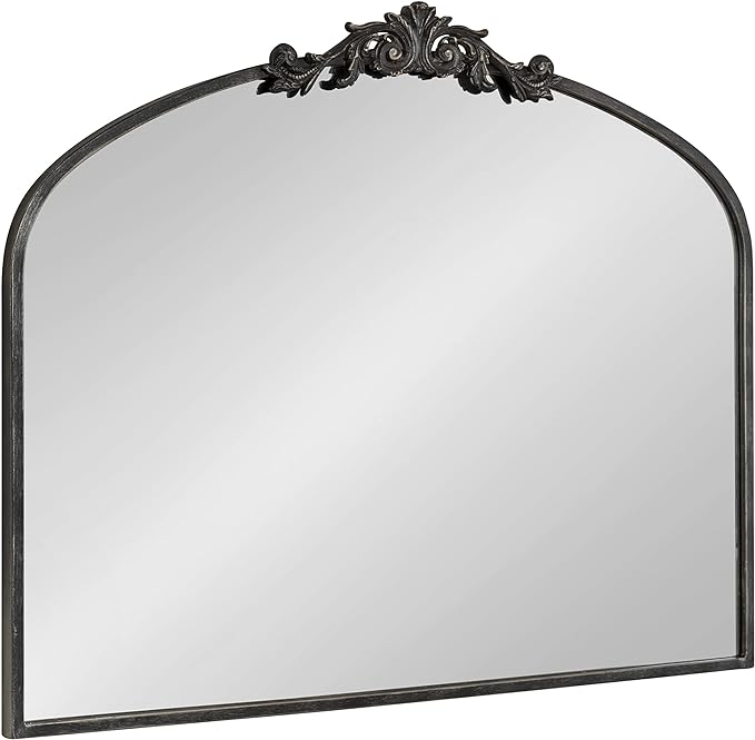 Kate and Laurel Arendahl Ornate Traditional Arched Mirror; 36 x 29; Black; by KateandLaurel