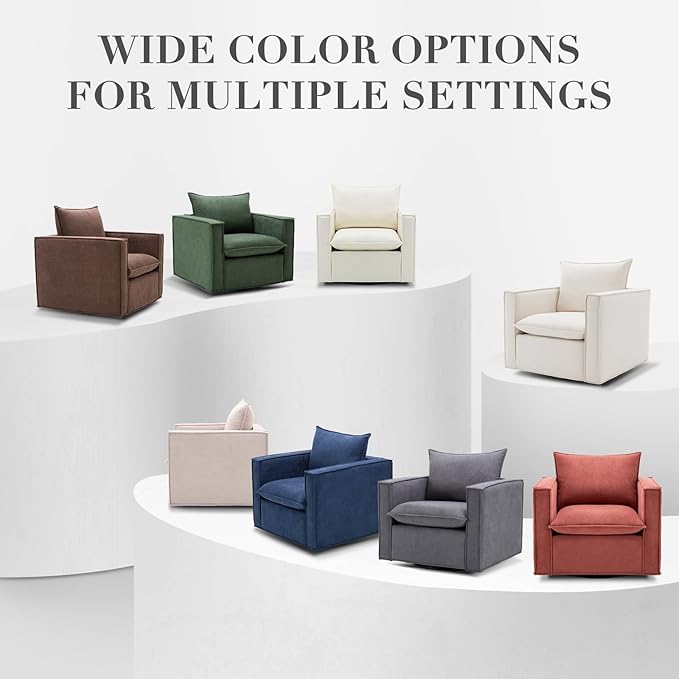 Swivel Accent Chair, 34 Inches Wide Upholstered Arm Chair - Image 9
