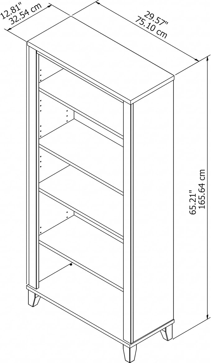 Bush Furniture WC81765 Bookcase, Large Book Living Room, Home Office, or - Image 3