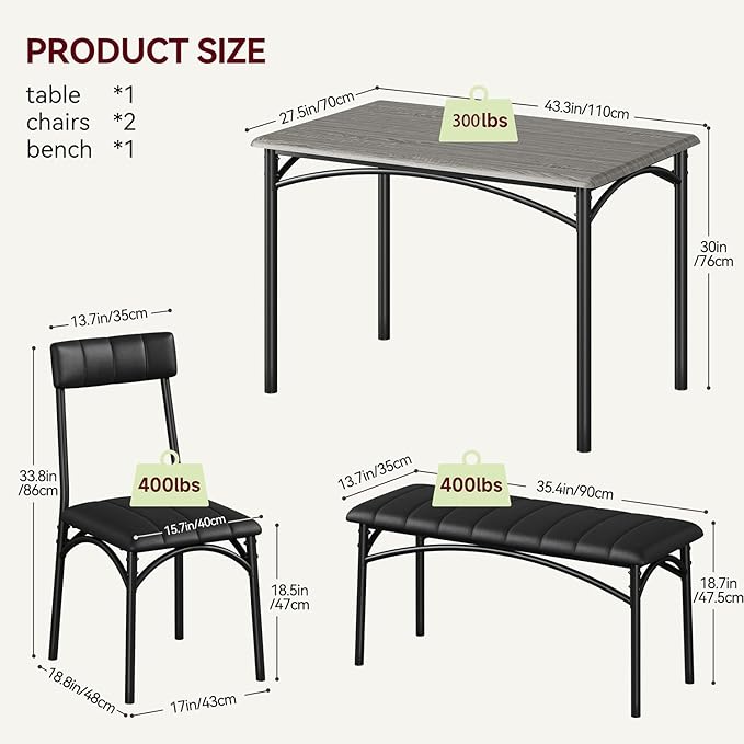 GarveeHome Dining Table Set for 4, Kitchen Table - Image 6