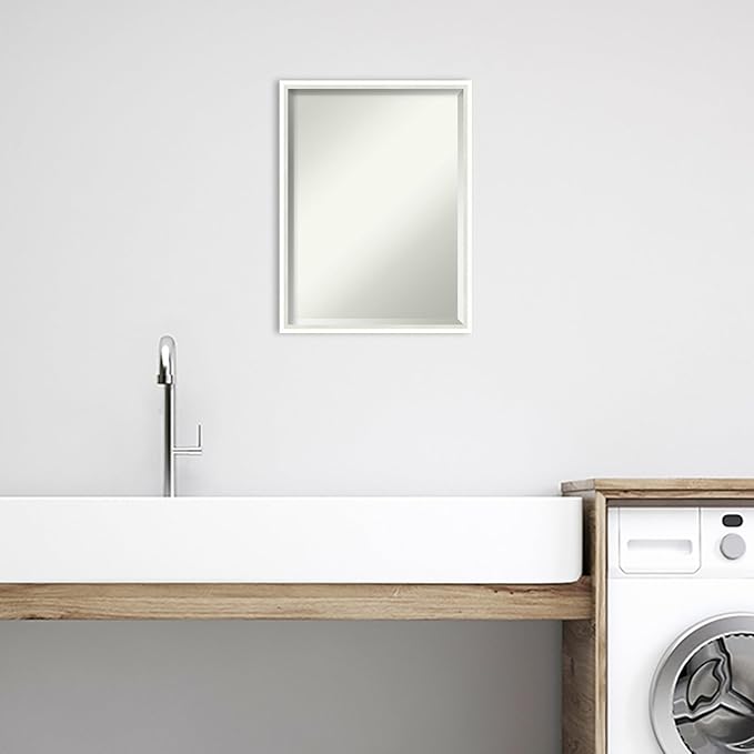 Amanti Art White Bathroom Mirror - Image 4