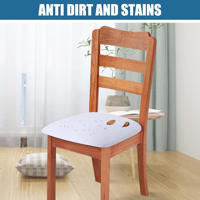 Smiry Velvet Seat Covers for Dining Room Chair Set of 2, Stretch Fit Removable - Image 3