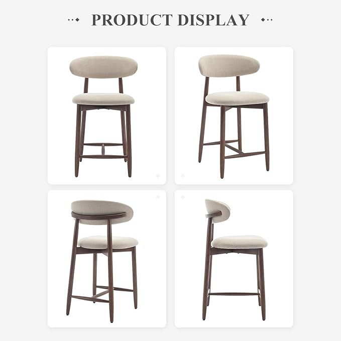 COLAMY Counter Height Bar Stools Set of 3, Kitchen Bar Stools - Image 8