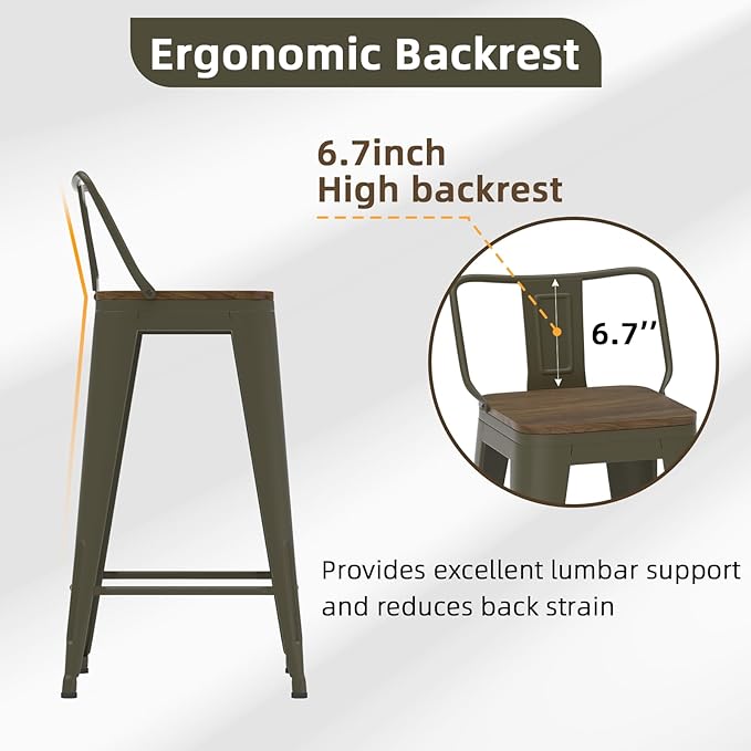 30 Inch Swivel Bar Stools Set of 4, Counter Height Bar Stools - Image 4