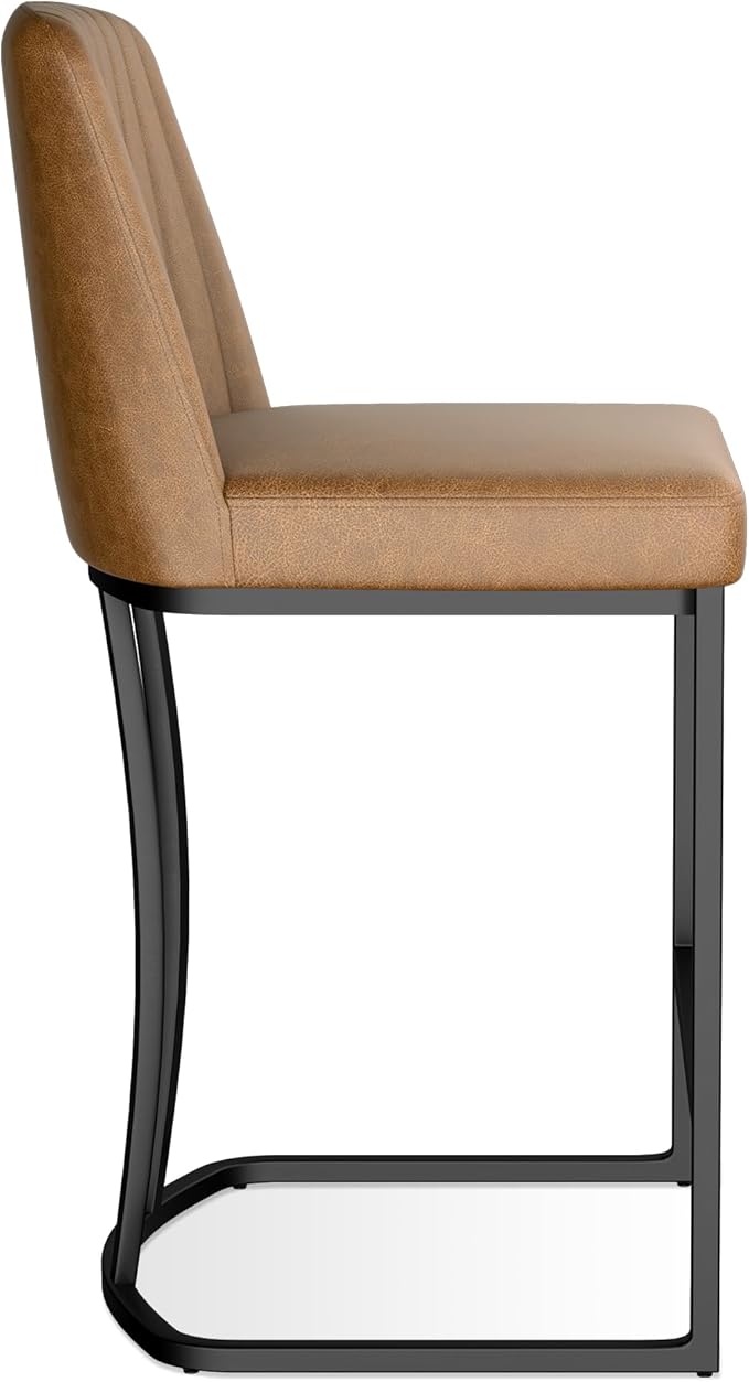 Bar Stools Set of 4, Faux Leather Counter Height Barstools, Upholstered Kitchen - Image 5