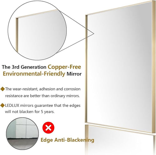20x36 Inch Gold Bathroom Mirror - Image 2
