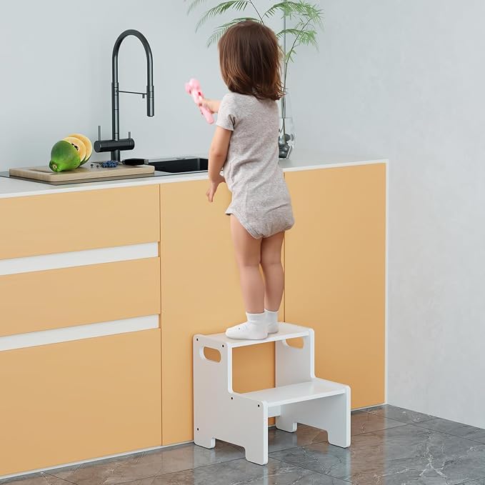 Wooden Step Stool, Two Stepping Stool - Image 6