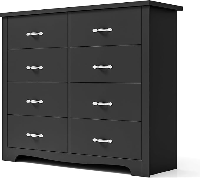 LINSY HOME 8 Drawer Double Dresser, Modern Dresser Chest by LINSYHOME
