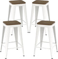 26 inch Backless Bar Stools Set of 4, Indoor Metal Bar Stools by Vinahomar