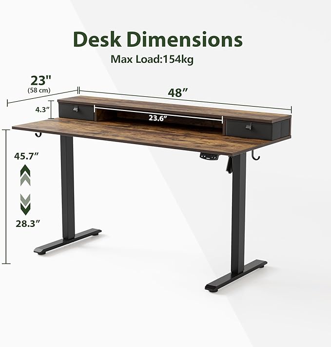 48 x 23 Inches Height Adjustable Electric Standing Desk - Image 4
