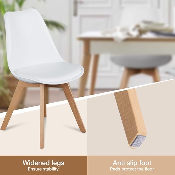OLIXIS Set of 4 Dining Kitchen Mid-Century Modern Chairs - Image 4