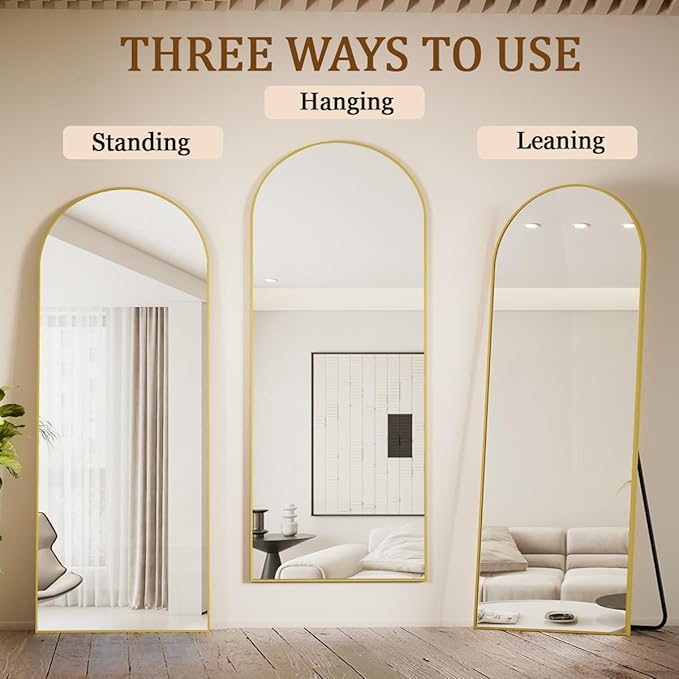 Koonmi Arched Full Length Mirror, Full Body Mirror - Image 4