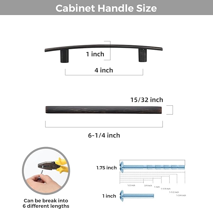 25 Pack Cabinet Handles 4" Hole Center - Image 3