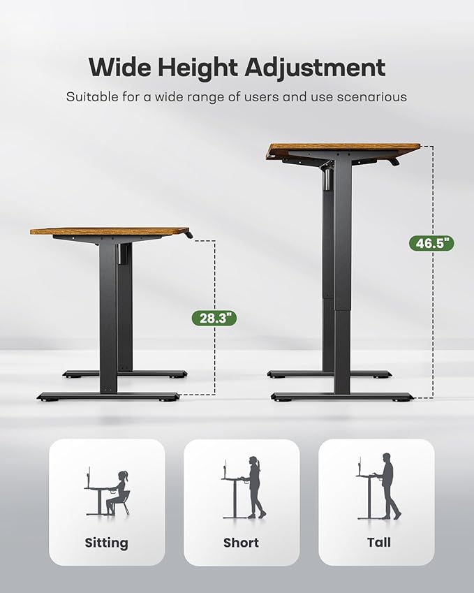 Marsail Electric Standing Desk, Adjustable Height Stand up Desk, 40 x 24 Inch - Image 3