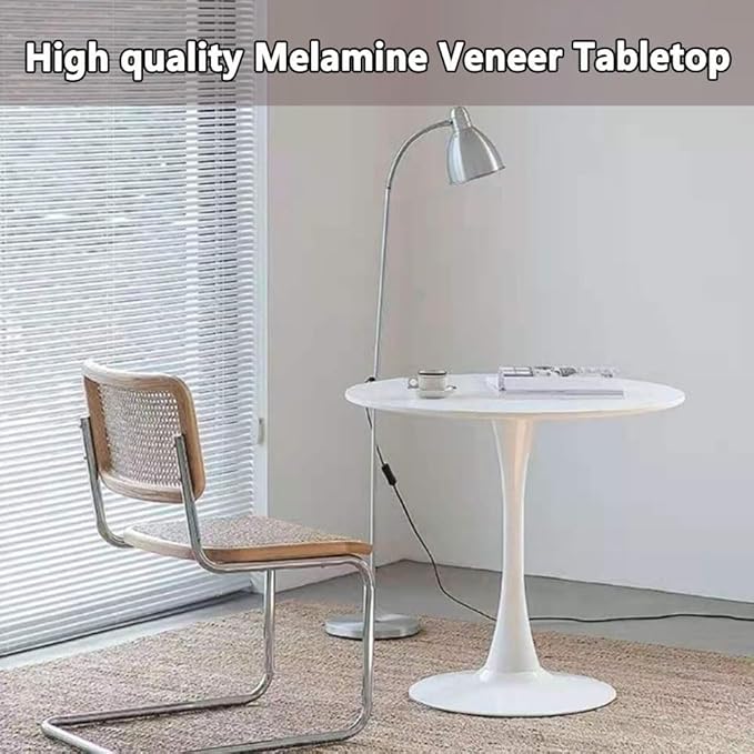 27.3" Tulip Dining Table, Mid-Century Modern Style, Round MDF Top - Image 3