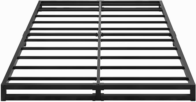 4 Inch Bed Frame Queen Size Heavy Duty Steel Slat Support Metal Platform Queen - Image 9