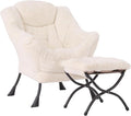 Lazy Chair with Ottoman, Modern Accent Chair Lounge Leisure Sofa Chair with by SESHINELL