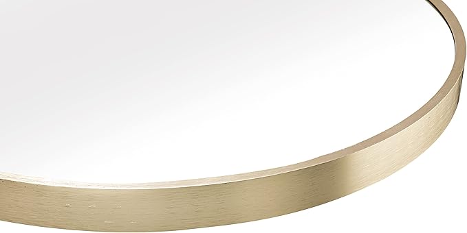 FrameWorks 28" Deluxe Contemporary Brass Gold Circular Aluminum Mirror - Image 7