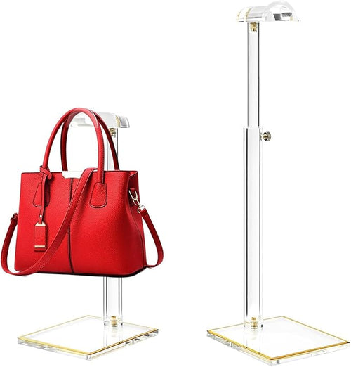 2Pcs Adjustable Purse Display Stands, Height 10"-16"+14"-24", Acrylic Handbag by SHUNKAIZS