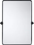 TEHOME Matt Black Pivot Rectangle Bathroom Vanity Mirrror Farmhouse Tiltable by TEHOME
