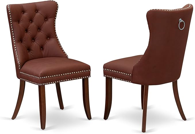 East West Furniture DODA9-MAH-26 9 Piece Dinette Set Includes a Rectangle - Image 8