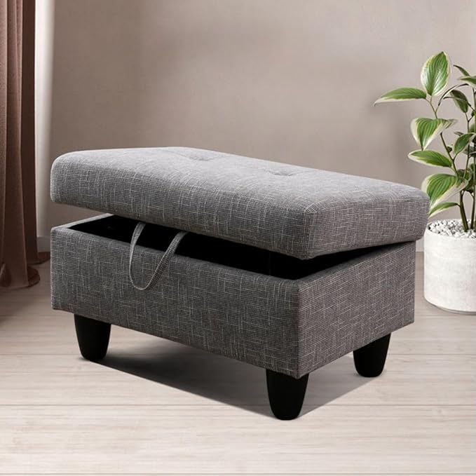 Grey-2 L-Shaped 3-Piece Linen Sofa - Image 7