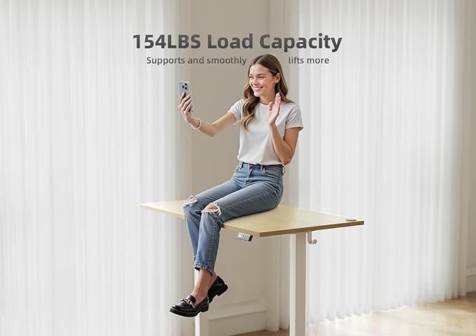 Seang Standing Desk with Adjustable Height, 40x24 Inch Electric Stand Up Desk - Image 8