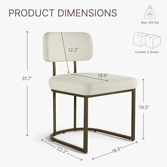 Dining Chairs Set of 4, Upholstered Modern Kitchen Chairs - Image 2