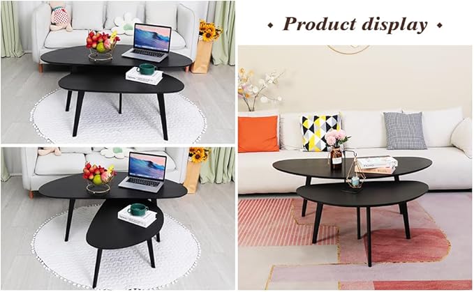 FIRMINANA Small Black Oval Coffee Table - Image 8