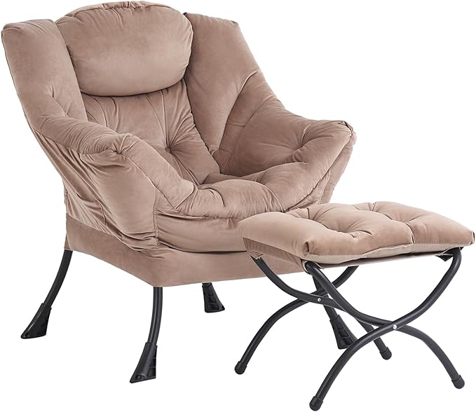 Lazy Chair and Ottoman, Large Accent Lounge Chair by Givjoy