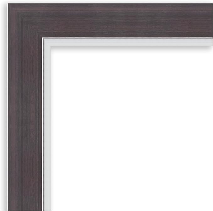 Amanti Art Brown Wall Mirror 30x24 Ellie Brown Silver Rectangle Bathroom Mirror - Image 2