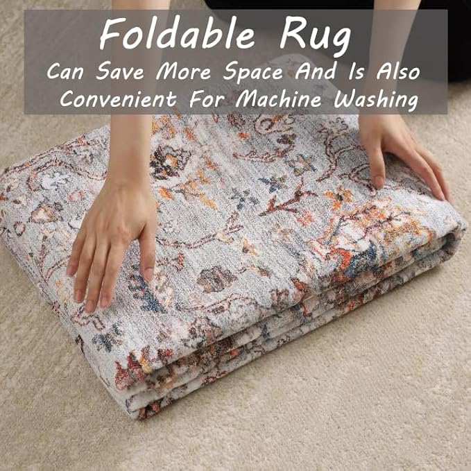 Area Rug 2x3 Washable Rug Door Mat Vintage Distressed Doormat Indoor Entrance - Image 5