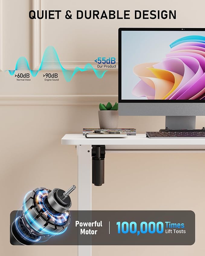 Standing Desk, Small Height Adjustable Electric Stand up Desk - Image 4