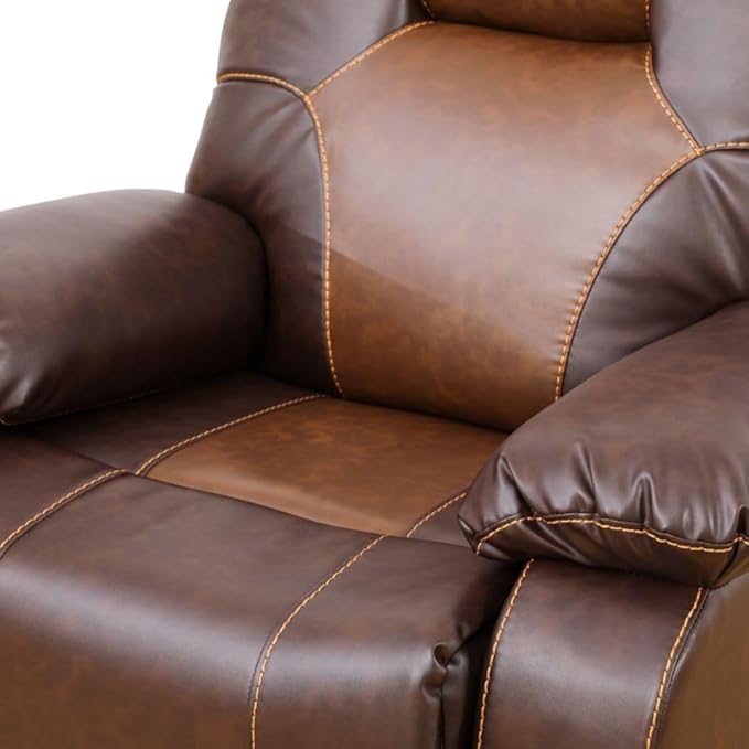 Manual Breathing Leather Recliner Sofa, Leather Recliner Couch, Comfortable - Image 7