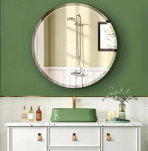 28" Frameless Beveled Round Mirror by UMZODO