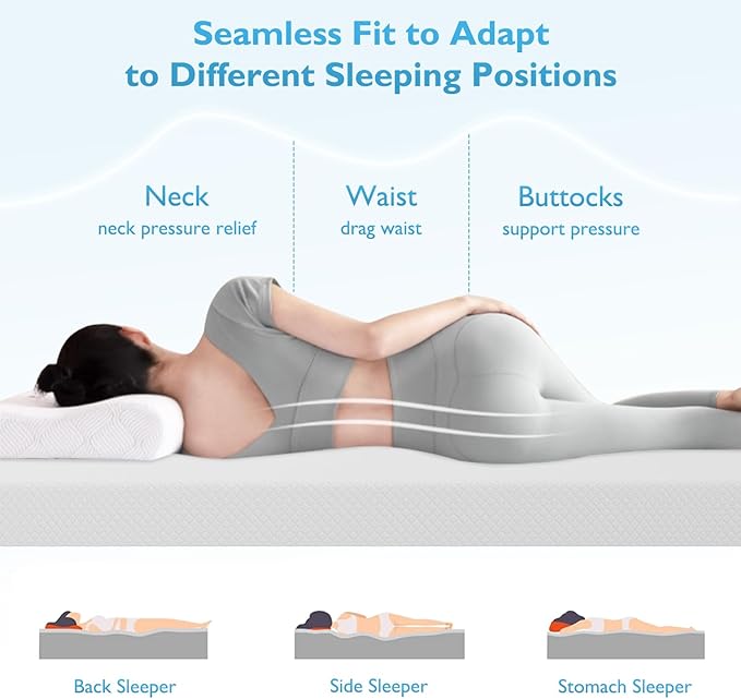 FDW | 8 Inch Twin XL Mattress | Medium Firm | Gel Memory Foam Mattress | White - Image 4
