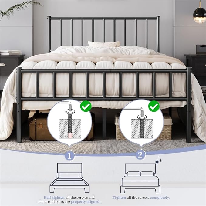 Yaheetech 14 Inch Full Size Bed Frame Metal Platform Bed - Image 6