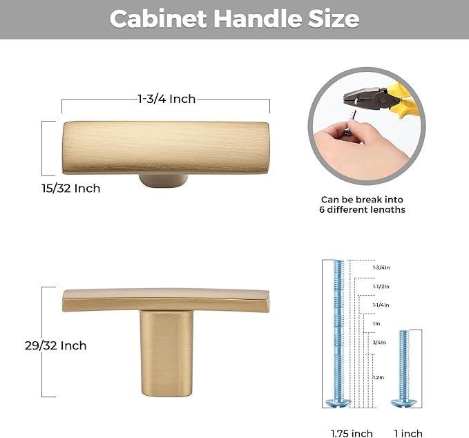 5 Pack Cabinet Handles Single Hole - Image 3