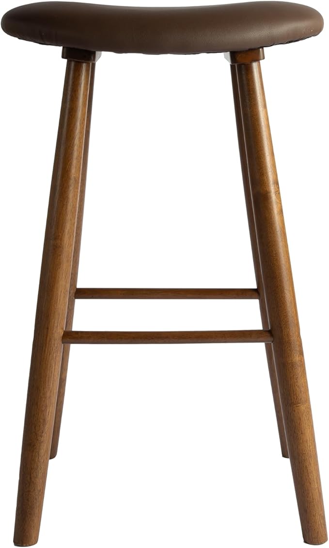 Nora 30" Upholstered Bar Stool, Backless Saddle Seat - Image 5