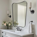 ANDY STAR Bathroom Mirror, 26x38 Inch Matte Black Vanity Mirror, Wall Mount by ANDYSTAR