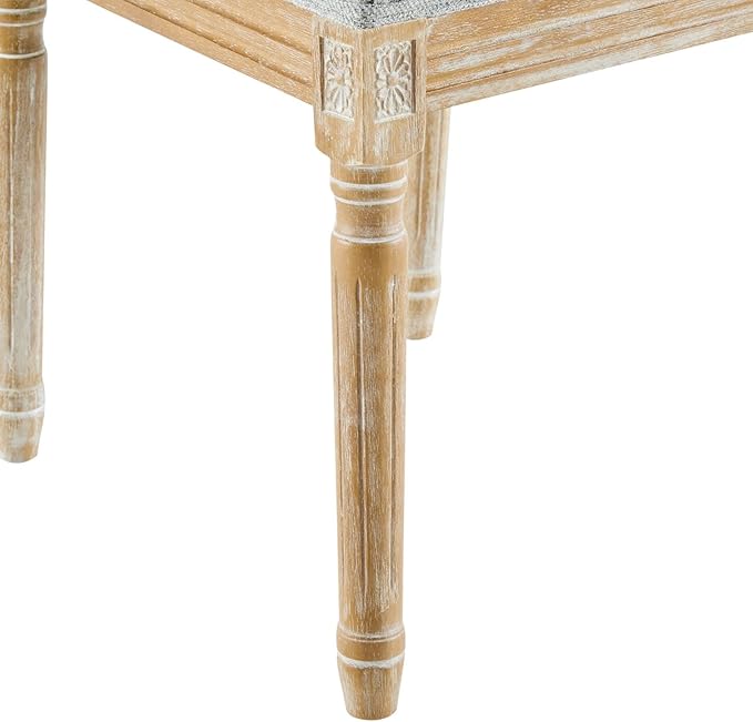 Merax Upholstered Solid Wood Dining Chairs Set of 6, French Country Style - Image 8