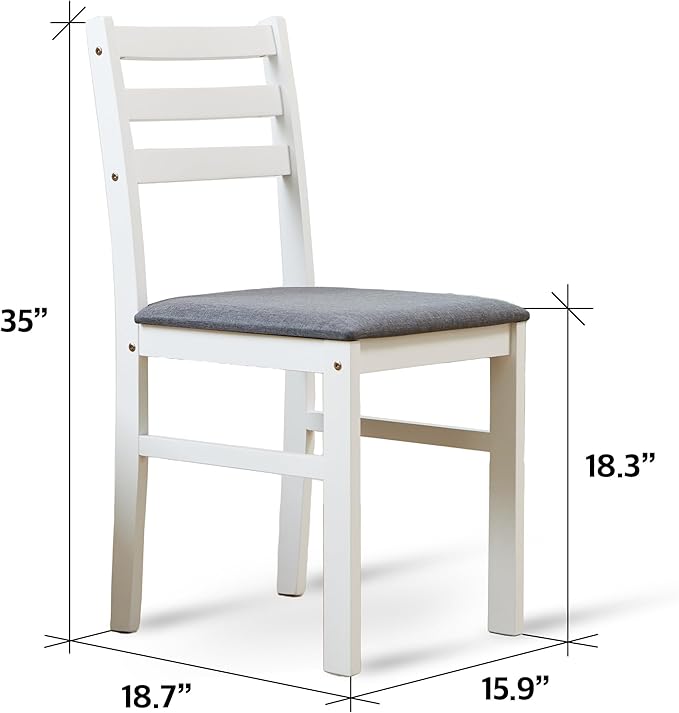 Livinia Seattle Modern Farmhouse Kitchen Dining Room Chair Set of 2, Solid Wood - Image 3