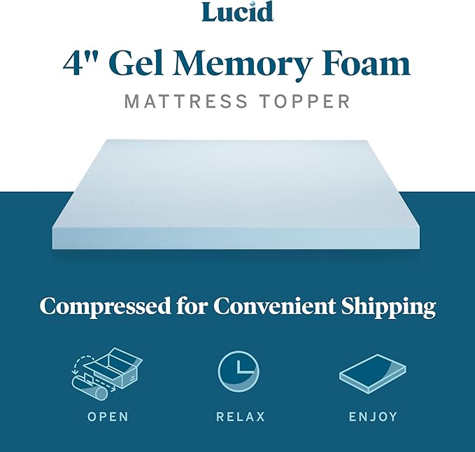 Lucid 4 Inch Mattress Topper - Image 4