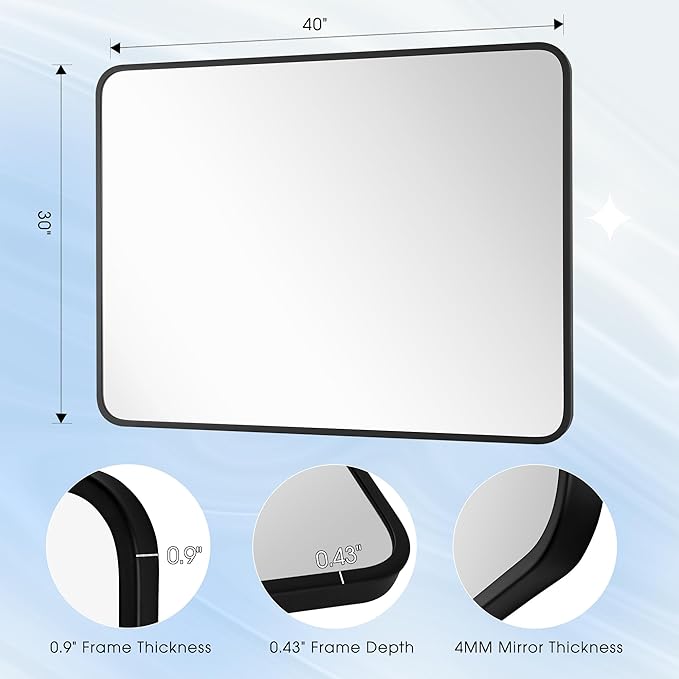 30x40 Inch Rectangle Bathroom Mirror - Image 7