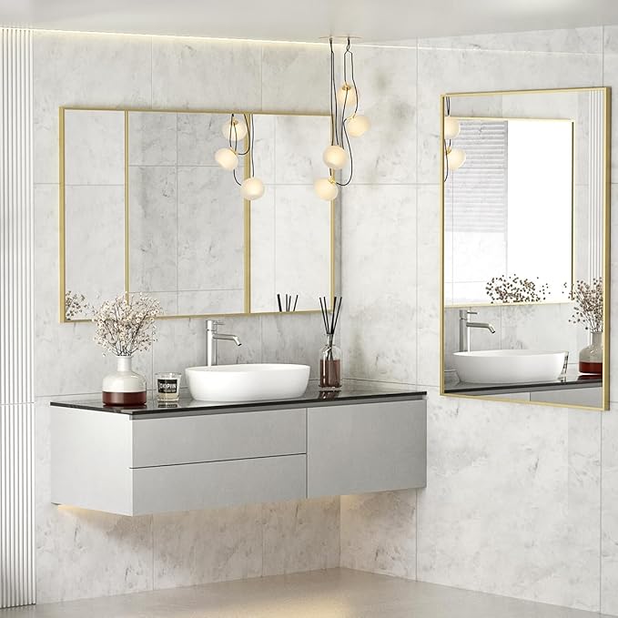 Koonmi Gold Mirrors for Wall, 36x60 Inch Bathroom Mirror, Rectangular Wall - Image 2