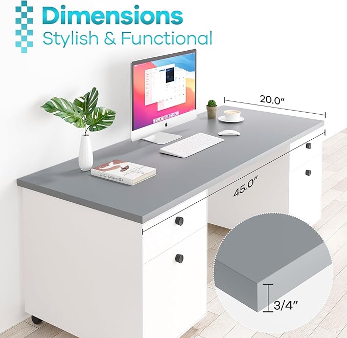 Kaboon 45x20 inch Table Top Universal, Solid One-Piece Desktop, Reversible - Image 3