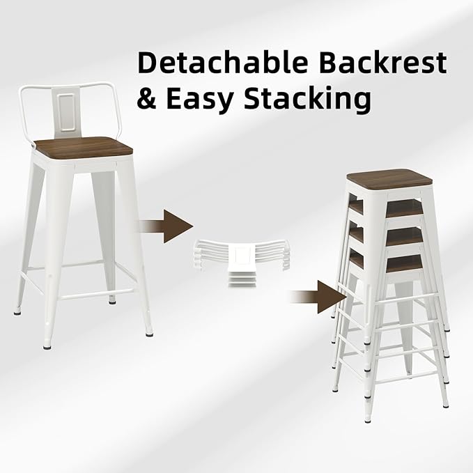 30 Inch Swivel Bar Stools Set of 4, Counter Height Bar Stools - Image 6