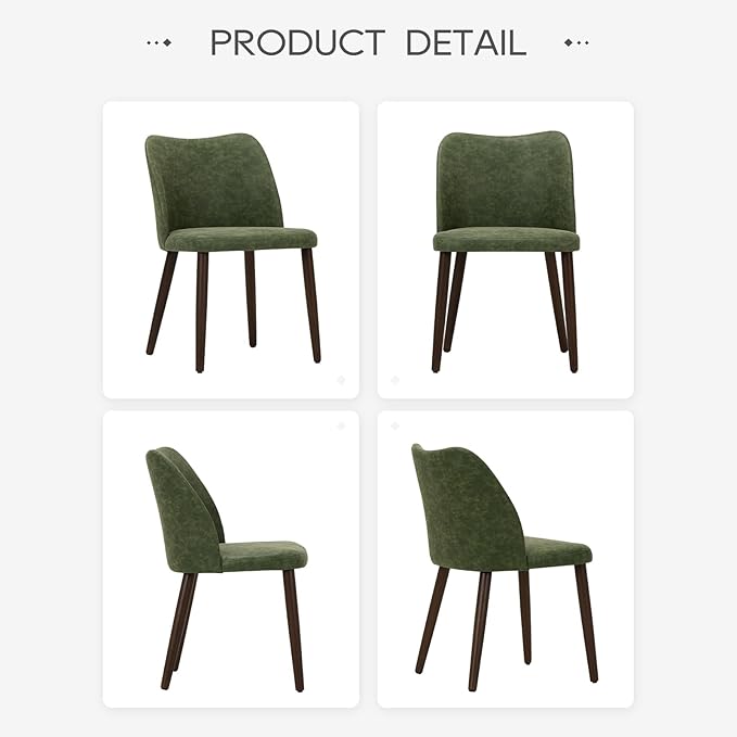 COLAMY Upholstered Dining Chairs Set of 4, Modern PU Leather Dining Room - Image 5