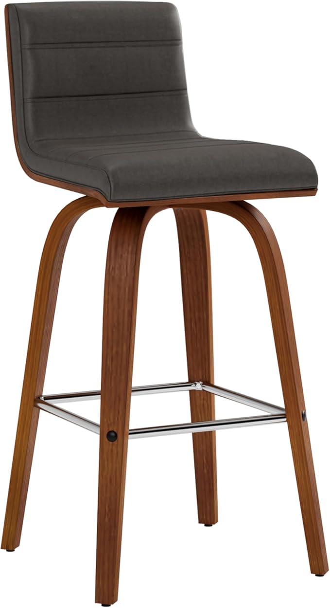 Armen Living Vienna 26" Swivel Counter Stool in Walnut Wood Finish by ArmenLiving