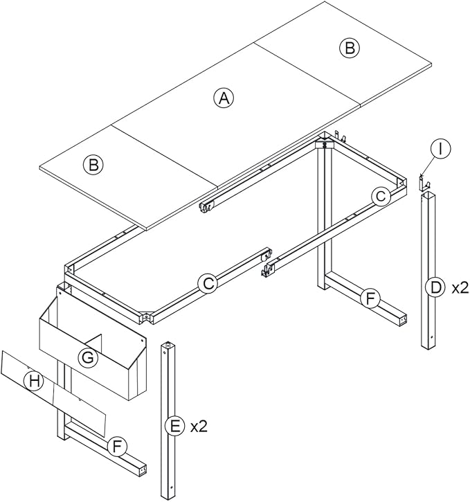 Decoholic 71Inch Home Office Computer Two-Color Panel Desk - Image 6